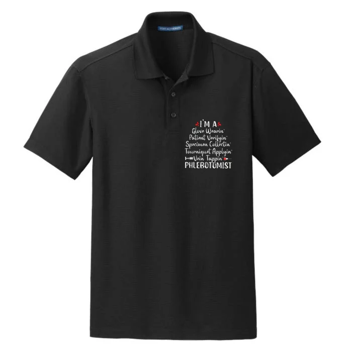 Phlebotomist Phlebotomy Technician Funny Nurse Clinical Dry Zone Grid Performance Polo