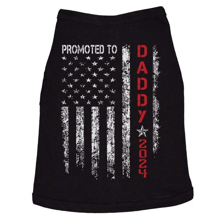 Patriotic Promoted To Daddy Est 2024 First Time Dad Doggie Tank