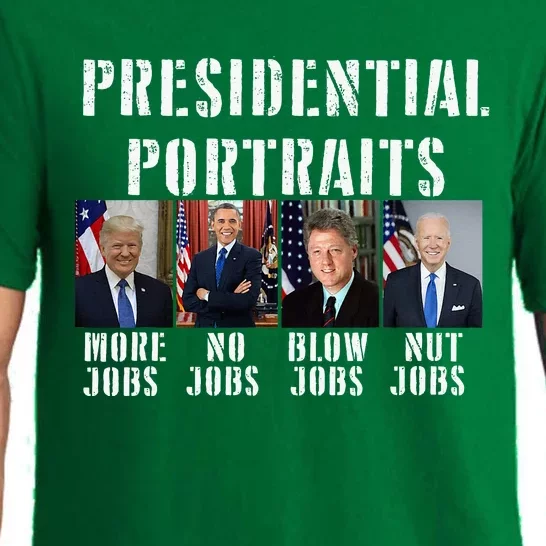 Presidential Portraits Trump More Jobs Obama No Jobs Bush Pajama Set