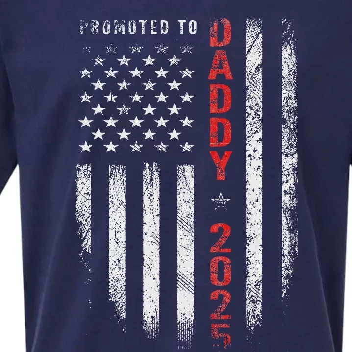 Patriotic Promoted To Daddy Est 2025 First Time Dad Sueded Cloud Jersey T-Shirt