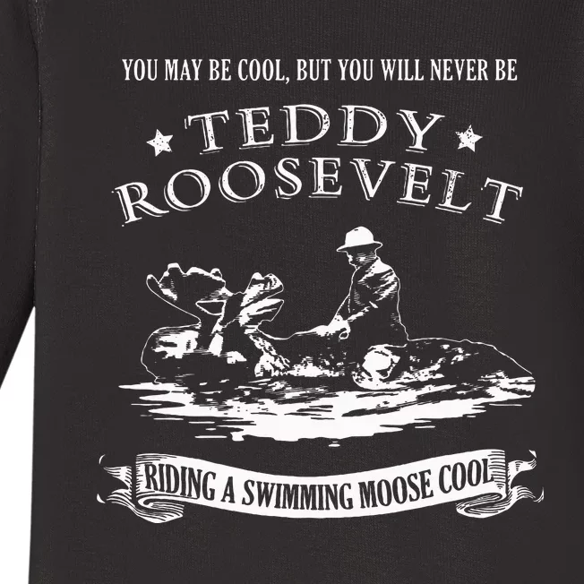 Progressive Party Teddy Riding Moose Cool Teddy Roosevelt Baby Long Sleeve Bodysuit