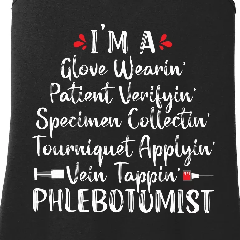 Phlebotomist Phlebotomy Technician Funny Nurse Clinical Ladies Essential Tank