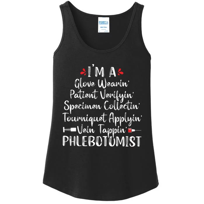 Phlebotomist Phlebotomy Technician Funny Nurse Clinical Ladies Essential Tank