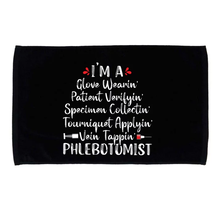 Phlebotomist Phlebotomy Technician Funny Nurse Clinical Microfiber Hand Towel