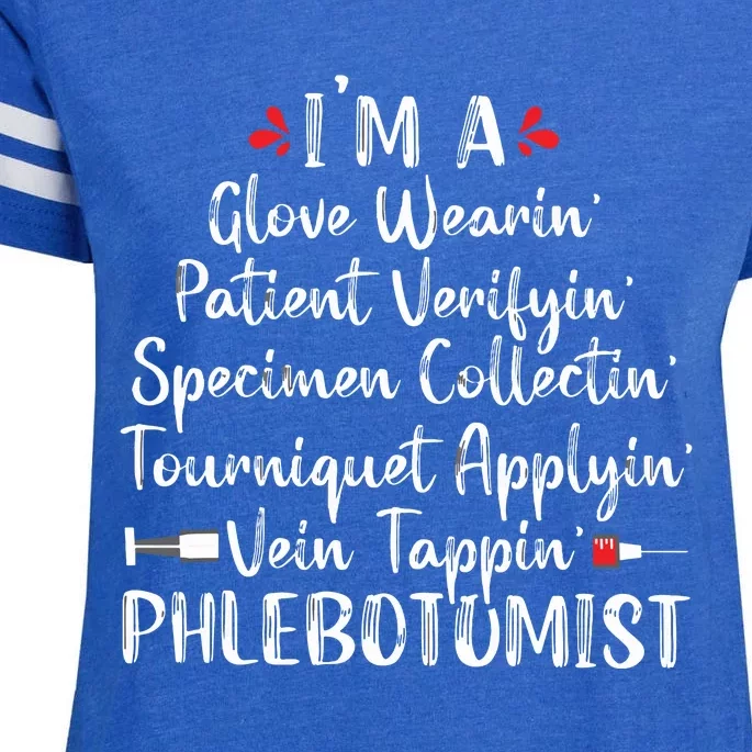 Phlebotomist Phlebotomy Technician Funny Nurse Clinical Enza Ladies Jersey Football T-Shirt