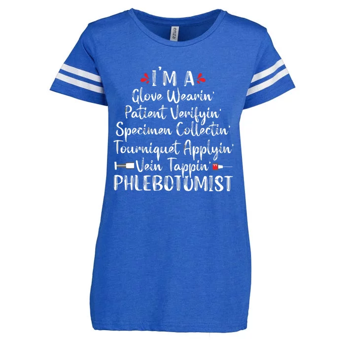 Phlebotomist Phlebotomy Technician Funny Nurse Clinical Enza Ladies Jersey Football T-Shirt