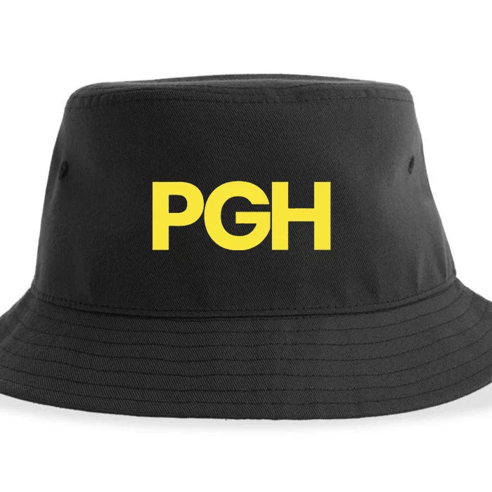 Pittsburgh Pgh Text Retro Throwback Pennsylvania Sustainable Bucket Hat