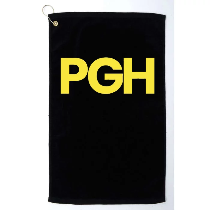 Pittsburgh Pgh Text Retro Throwback Pennsylvania Platinum Collection Golf Towel