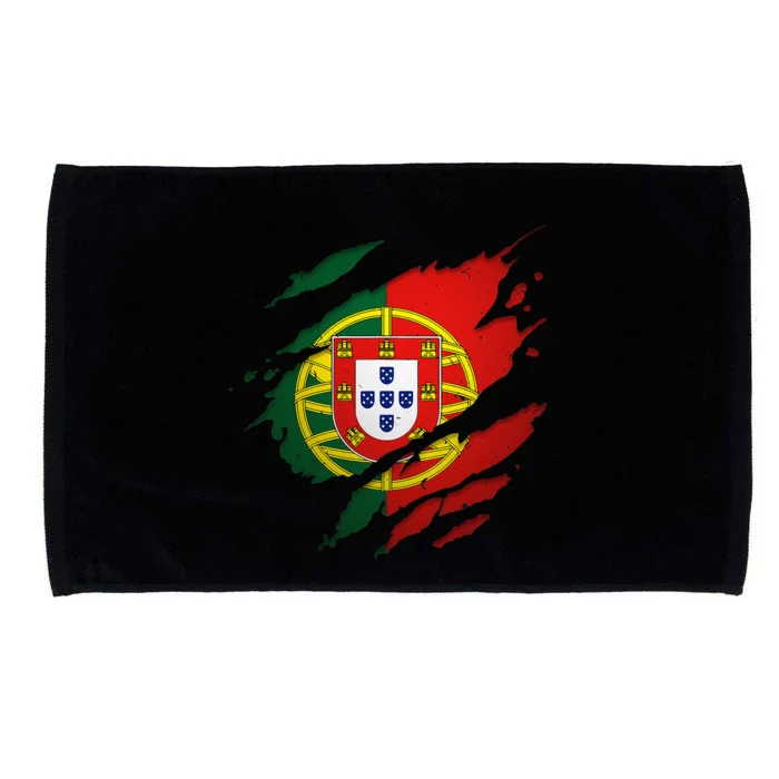 Proud Portuguese Torn Ripped Portugal Flag Microfiber Hand Towel