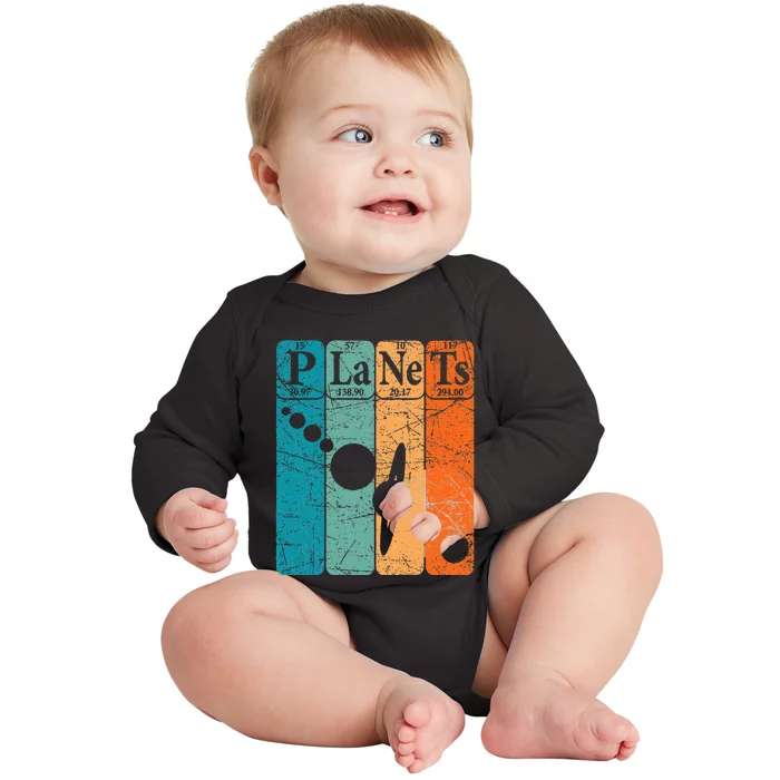 Planets Periodic Table Elements Solar System Planets Baby Long Sleeve Bodysuit