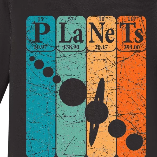 Planets Periodic Table Elements Solar System Planets Baby Long Sleeve Bodysuit