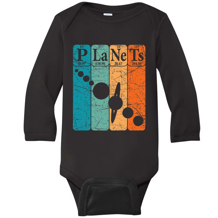 Planets Periodic Table Elements Solar System Planets Baby Long Sleeve Bodysuit