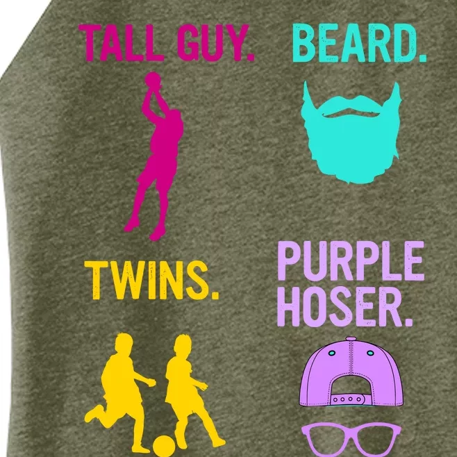 Perfect Present Tall Guy Beard Twins Purple Hoser Women’s Perfect Tri Rocker Tank