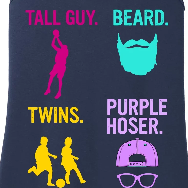 Perfect Present Tall Guy Beard Twins Purple Hoser Ladies Essential Tank