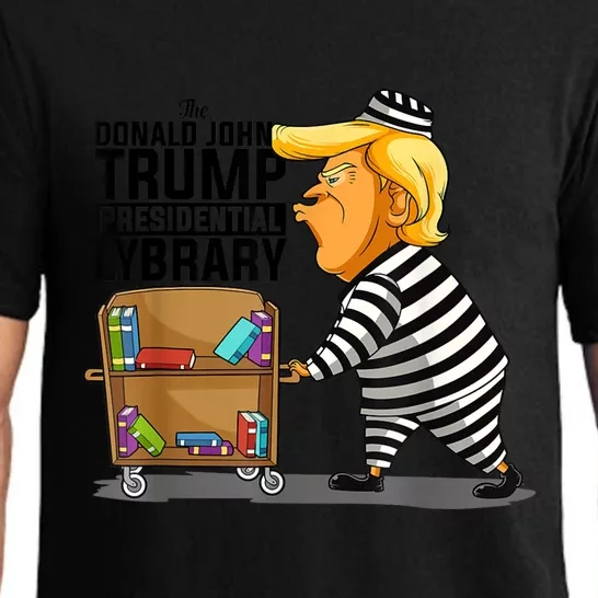 Prison Prisoner Trump Presidential Library Funny Anti Trump Pajama Set