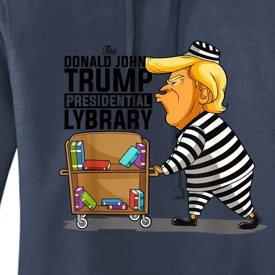 Prison Prisoner Trump Presidential Library Funny Anti Trump Women's Pullover Hoodie