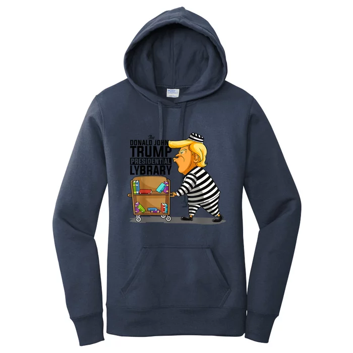 Prison Prisoner Trump Presidential Library Funny Anti Trump Women's Pullover Hoodie