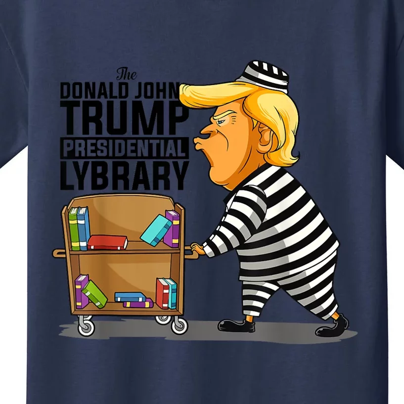 Prison Prisoner Trump Presidential Library Funny Anti Trump Kids T-Shirt