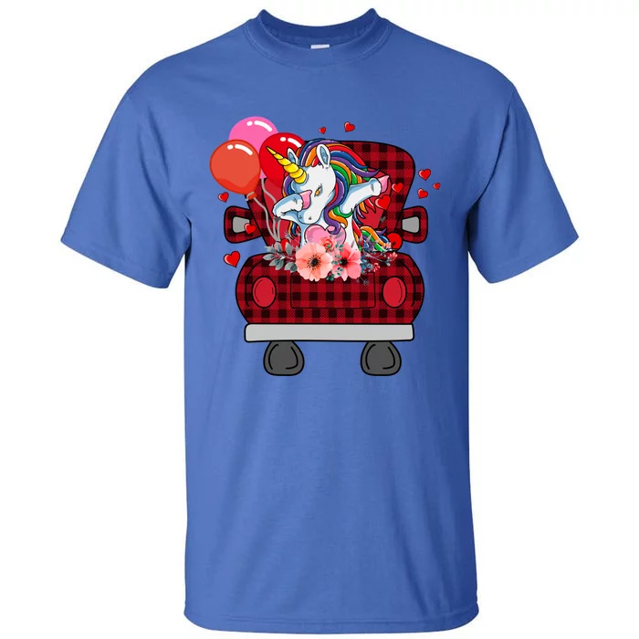 Ph Plaid Truck Unicorn Valentines Day Costume Gift Tall T-Shirt