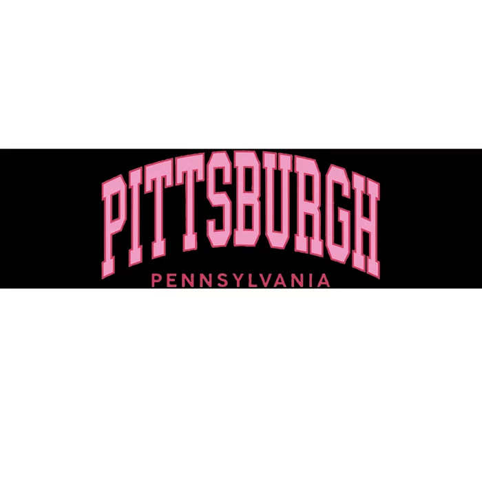 Pittsburgh Pink Text Retro Preppy Throwback Bumper Sticker