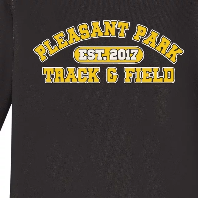 Pleasant Park Track And Field Est 2017 Baby Long Sleeve Bodysuit