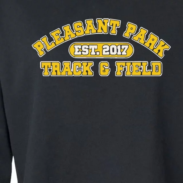 Pleasant Park Track And Field Est 2017 Cropped Pullover Crew