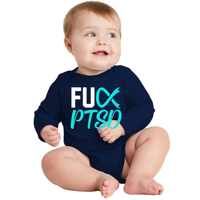 Ptsd Post Traumatic Stress Disorder Awareness Ribbon Graphic Gift Baby Long Sleeve Bodysuit