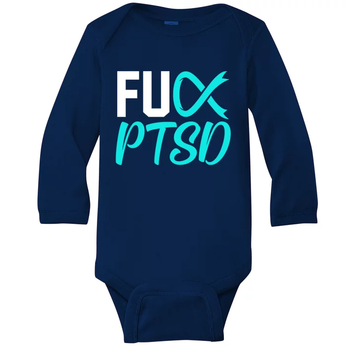 Ptsd Post Traumatic Stress Disorder Awareness Ribbon Graphic Gift Baby Long Sleeve Bodysuit