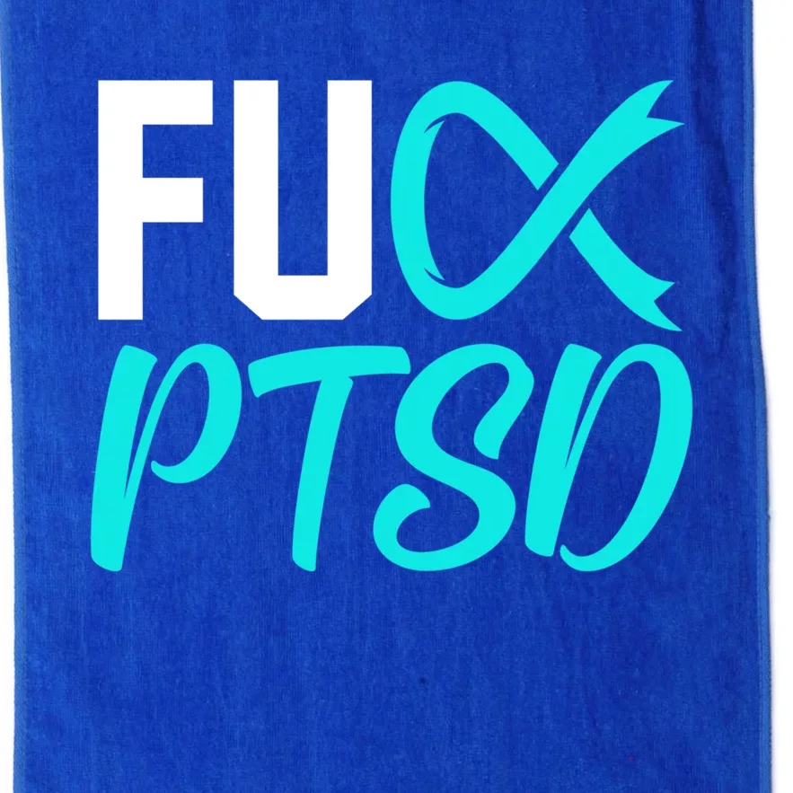 Ptsd Post Traumatic Stress Disorder Awareness Ribbon Graphic Meaningful Gift Platinum Collection Golf Towel