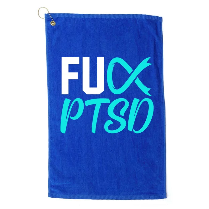 Ptsd Post Traumatic Stress Disorder Awareness Ribbon Graphic Meaningful Gift Platinum Collection Golf Towel