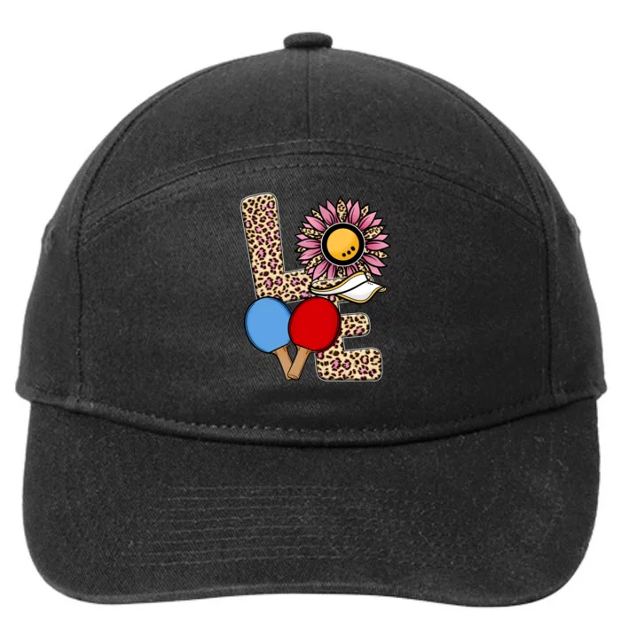 Ping Pong T Shirts Love Table Tennis Leopard Sunflower Graphic Plus Size 7-Panel Snapback Hat