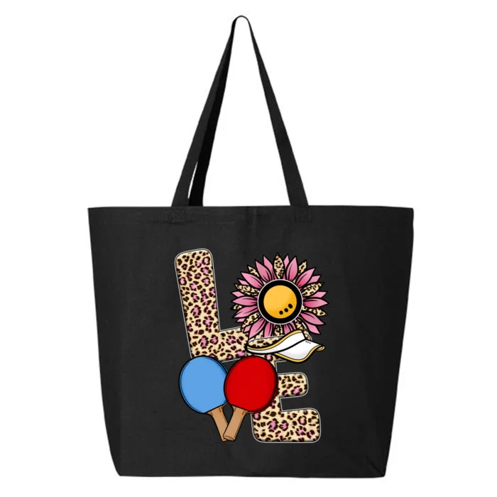 Ping Pong T Shirts Love Table Tennis Leopard Sunflower Graphic Plus Size 25L Jumbo Tote