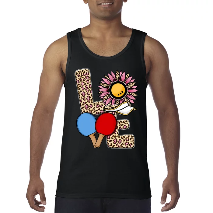 Ping Pong T Shirts Love Table Tennis Leopard Sunflower Graphic Plus Size Tank Top