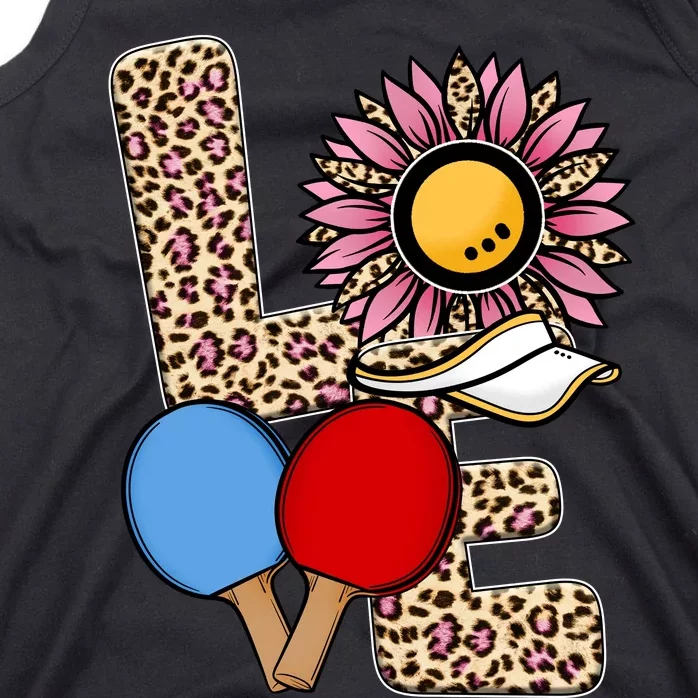 Ping Pong T Shirts Love Table Tennis Leopard Sunflower Graphic Plus Size Tank Top