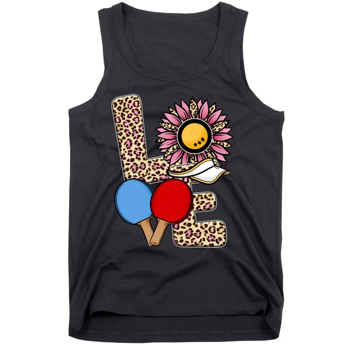 Ping Pong T Shirts Love Table Tennis Leopard Sunflower Graphic Plus Size Tank Top