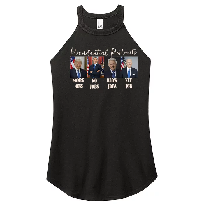 Presidential Portraits Trump More Jobs Obama No Jobs Bush Women’s Perfect Tri Rocker Tank