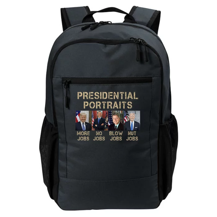 Presidential Portraits Trump More Jobs Funny Political Daily Commute Backpack