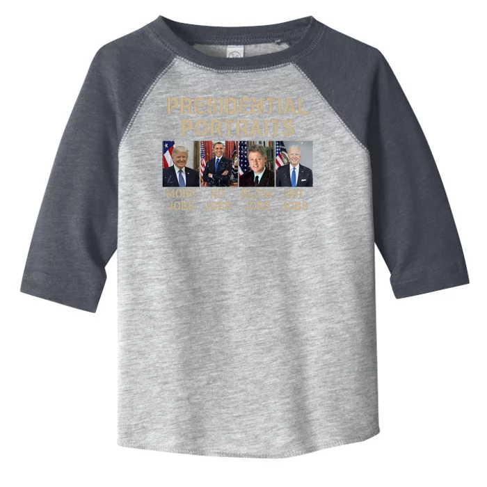 Presidential Portraits Trump More Jobs Funny Political Toddler Fine Jersey T-Shirt