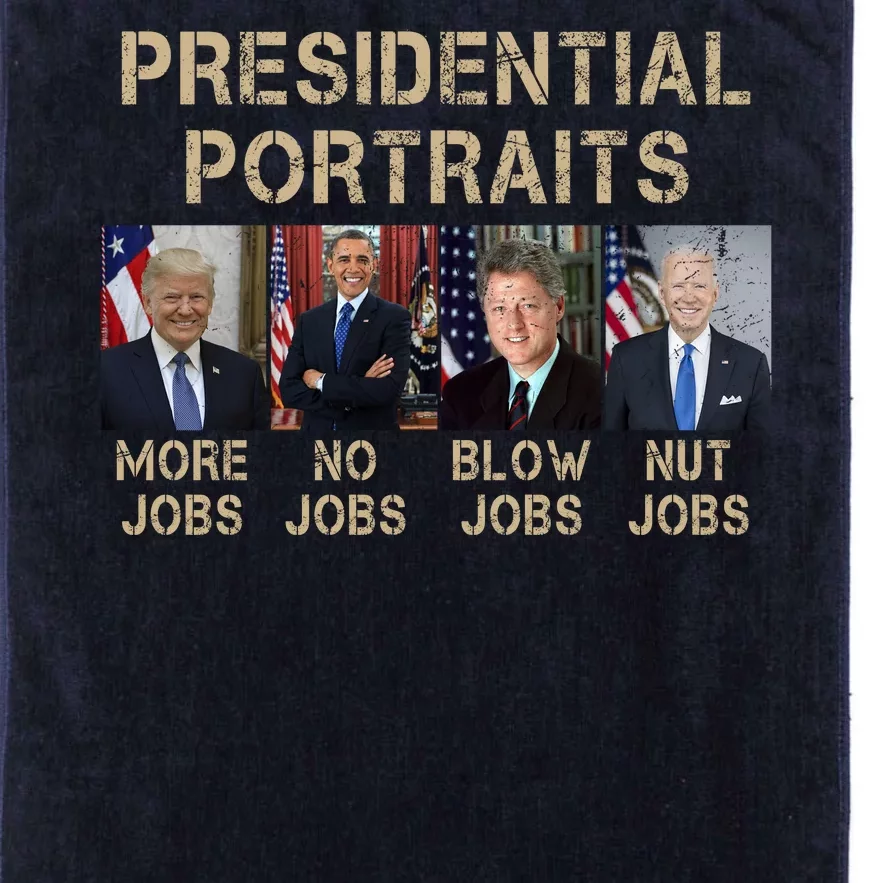 Presidential Portraits Trump More Jobs Funny Political Platinum Collection Golf Towel