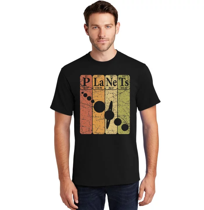 Planets Periodic Table Elements Solar System Planets Tall T-Shirt