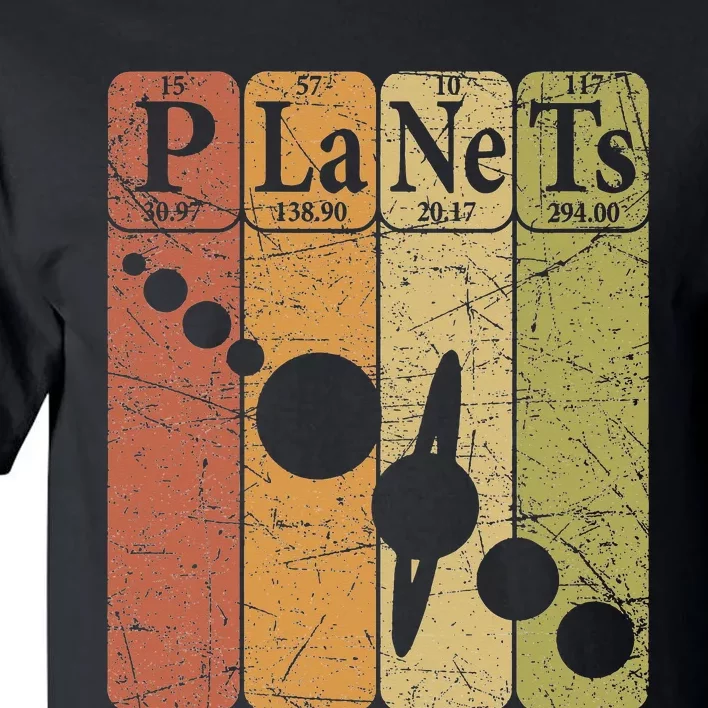 Planets Periodic Table Elements Solar System Planets Tall T-Shirt