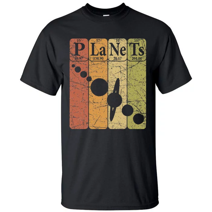 Planets Periodic Table Elements Solar System Planets Tall T-Shirt