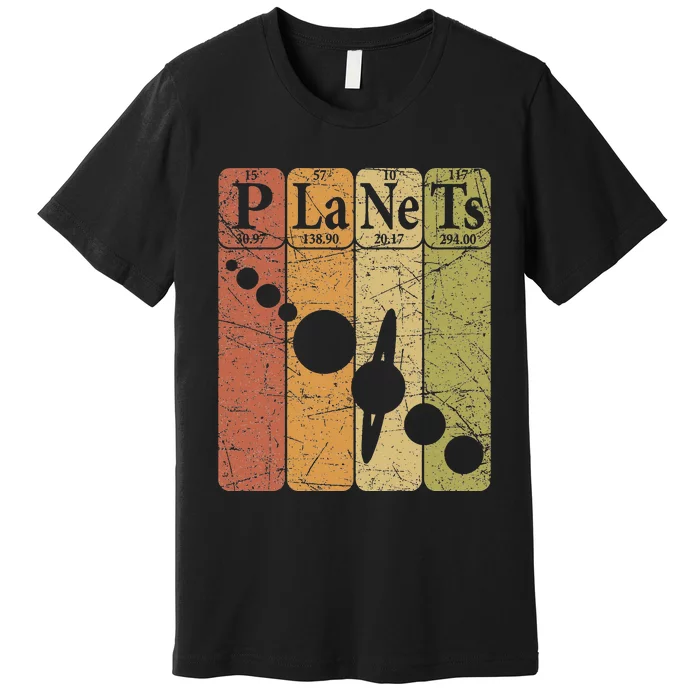 Planets Periodic Table Elements Solar System Planets Premium T-Shirt