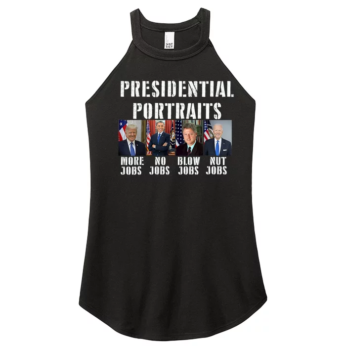 Presidential Portraits Trump More Jobs Obama No Jobs Bush Women’s Perfect Tri Rocker Tank