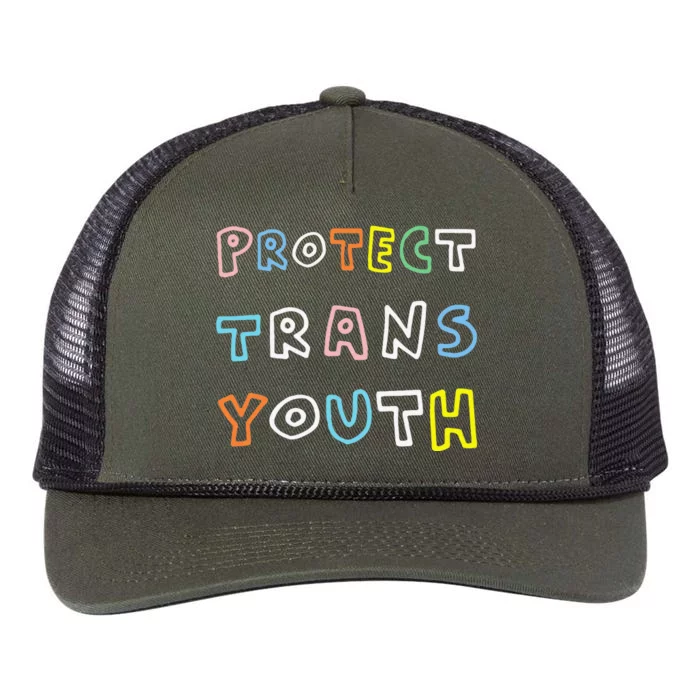 Protect Protect Transg Lgbt Pride Retro Rope Trucker Hat Cap