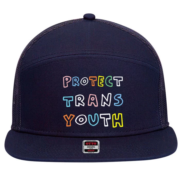 Protect Protect Transg Lgbt Pride 7 Panel Mesh Trucker Snapback Hat