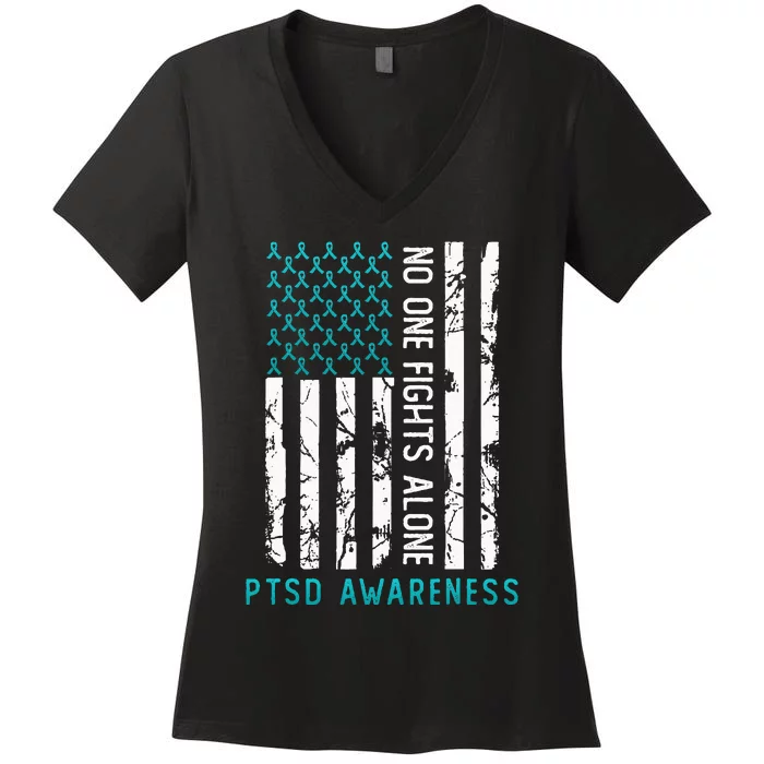 PTSD Post Traumatic Stress Disorder Awareness Support Women's V-Neck T-Shirt