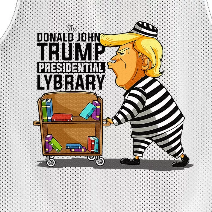 Prison Prisoner Trump Presidential Library Funny Anti Trump Mesh Reversible Basketball Jersey Tank