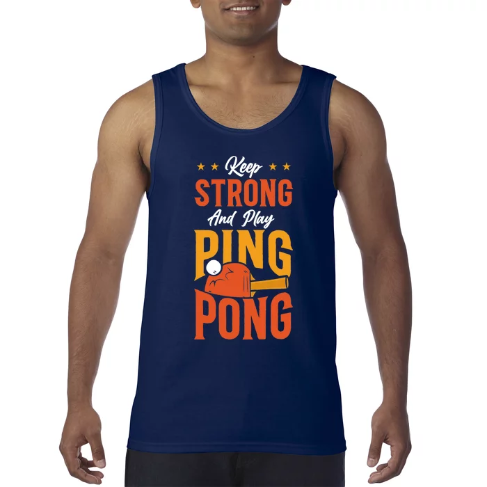 Ping Pong Table Tennis Retro Vintage Paddle Keep Strong And Premium Tank Top