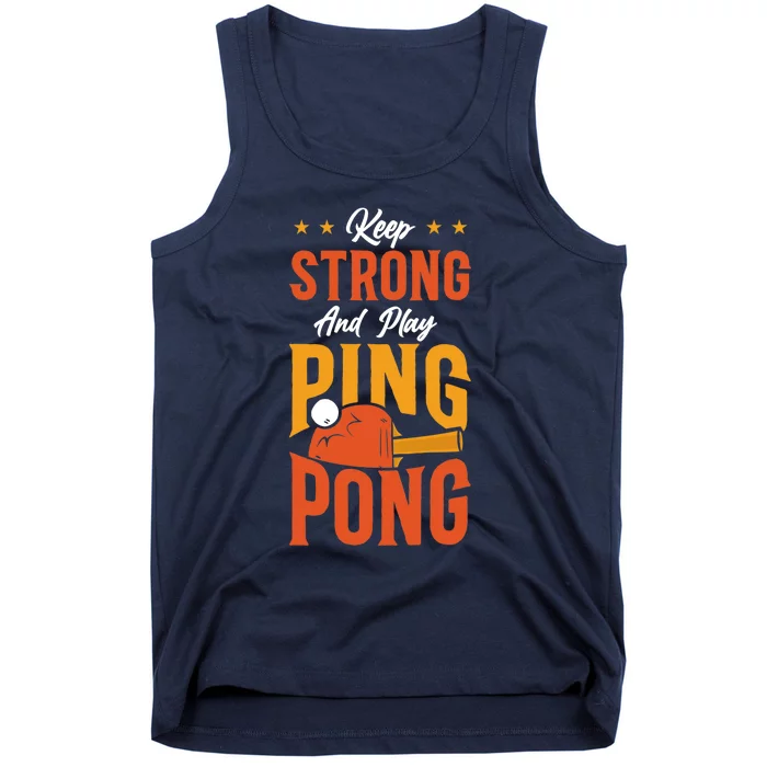 Ping Pong Table Tennis Retro Vintage Paddle Keep Strong And Premium Tank Top